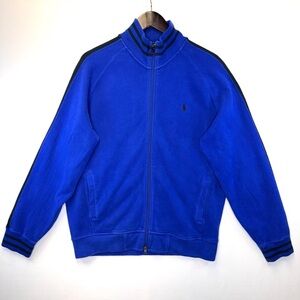 Polo Ralph Lauren‎ men’s VTG Retro cotton track jacket size Lg blue, striped